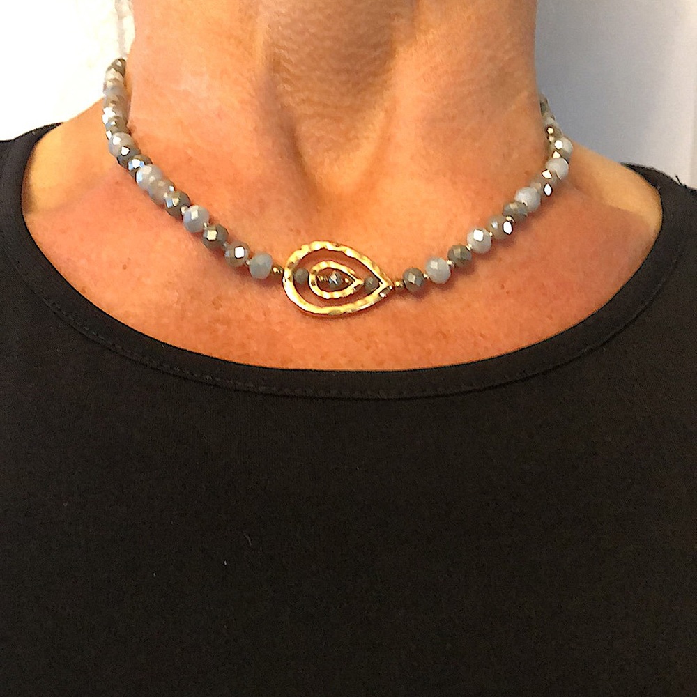 Beautiful 8” necklace with hand carved detail